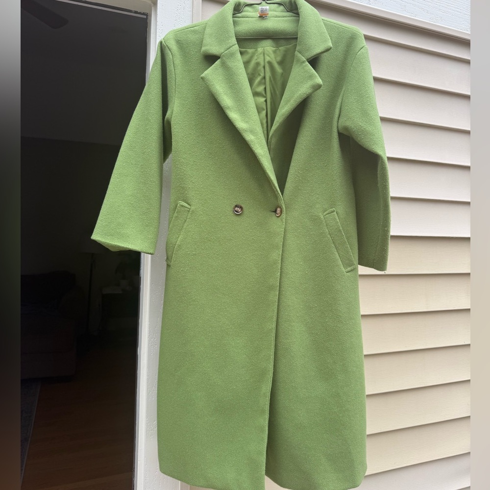Green Women's Double Breasted Coat